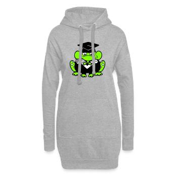 Frosch Schulabschluss Abitur bestanden College süß - Hoodie-Kleid - Grau meliert - Vorne