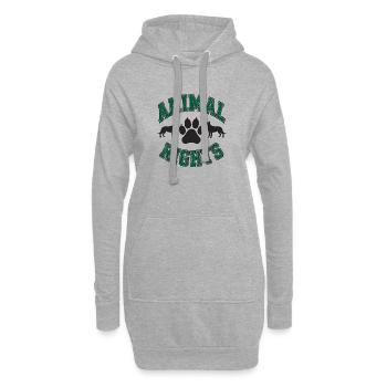 Typographie de style Collège des droits des animaux - Sweat-shirt à capuche long Femme - gris chiné - Devant