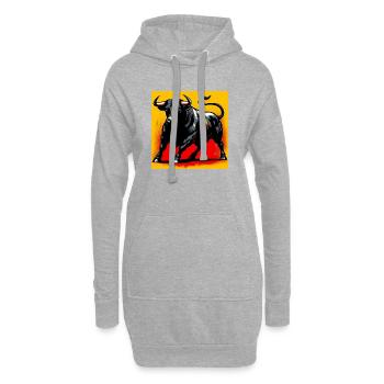 Stier - Hoodie-Kleid - Grau meliert - Vorne