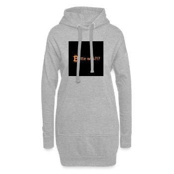 Bitcoin Bitte Was Spruch - Hoodie-Kleid - Grau meliert - Vorne