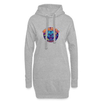 Urban Grizzly Street Art - Hoodie-Kleid - Grau meliert - Vorne