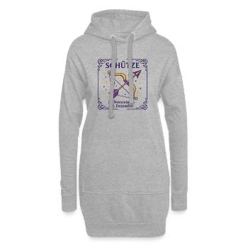 Sternzeichen Schütze - Hoodie-Kleid - Grau meliert - Vorne