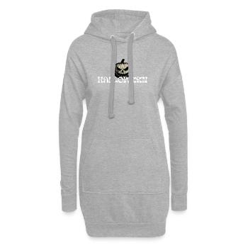 Haunted Pumpkin Halloween Textdesign - Hoodie-Kleid - Grau meliert - Vorne