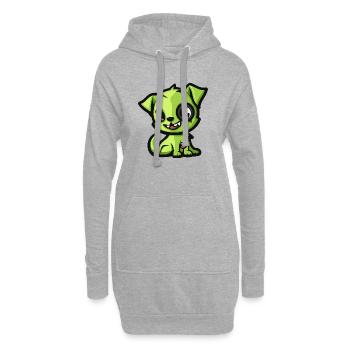 Hund Halloween Zombie Comic - Hoodie-Kleid - Grau meliert - Vorne