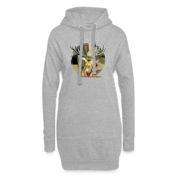 Hirsch - Hoodie-Kleid - Grau meliert - Vorne