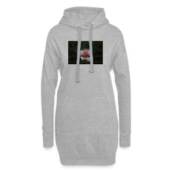 Rosenmosaik im Dunkelgrün - Hoodie-Kleid - Grau meliert - Vorne