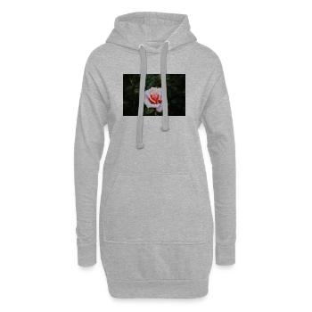 Rosen-Aquarell im Pixelstil - Hoodie-Kleid - Grau meliert - Vorne
