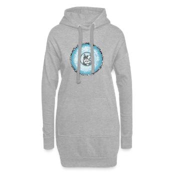 Katzenkreis Blau Silhouette - Hoodie-Kleid - Grau meliert - Vorne