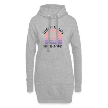 Retraité en 2025, Humour vacances et liberté - Sweat-shirt à capuche long Femme - gris chiné - Devant