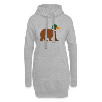 Die Bärente - sie hat einen Schnabel! - Hoodie-Kleid - Grau meliert - Vorne