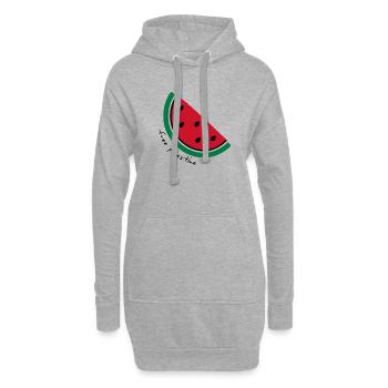 Tranche de pastèque Pop Art - Sweat-shirt à capuche long Femme - gris chiné - Devant