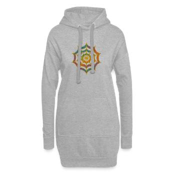 Spinnennetz | Regenbogen-Spinnenweb Goldglitzer - Hoodie-Kleid - Grau meliert - Vorne