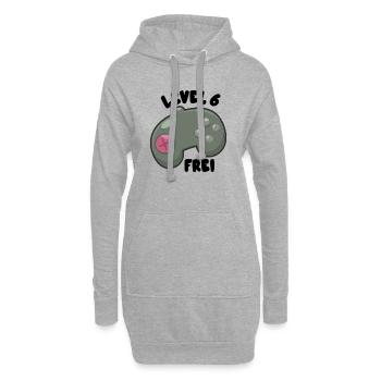 Manette de niveau 6 Fête d’anniversaire - Sweat-shirt à capuche long Femme - gris chiné - Devant