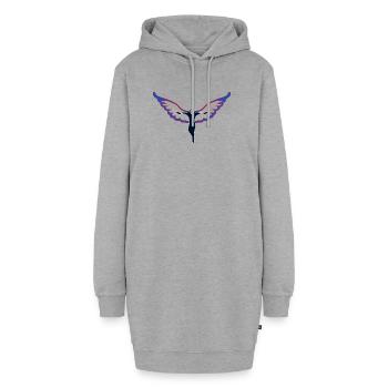 Silhouette de héros de l’aile - Sweat-shirt à capuche long Femme - gris chiné - Devant