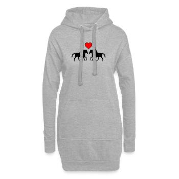 L’amour de la conduite - Sweat-shirt à capuche long Femme - gris chiné - Devant