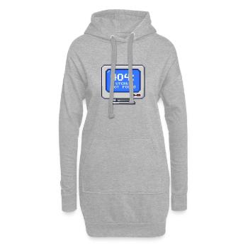 404 : utérus introuvable - Pixel 8 bits - Sweat-shirt à capuche long Femme - gris chiné - Devant