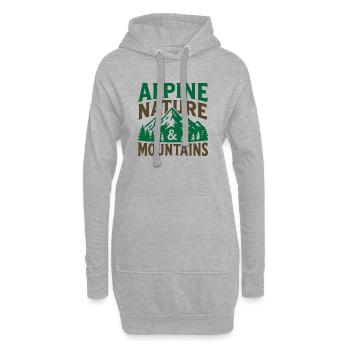 Alpine Berge Natur Landschaftlich T-Shirt - Hoodie-Kleid - Grau meliert - Vorne