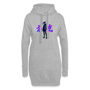 Neon_Tech_Streetwear - Sweat-shirt à capuche long Femme - gris chiné - Devant