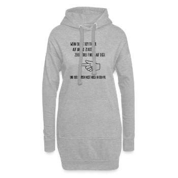 Le doigt sur les autres - Sweat-shirt à capuche long Femme - gris chiné - Devant