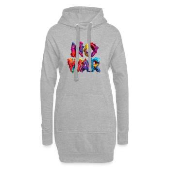 No War Farbexplosion - Hoodie-Kleid - Grau meliert - Vorne