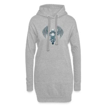Engel Flügel Motorrad - Hoodie-Kleid - Grau meliert - Vorne