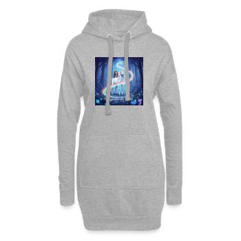 Wegweiser des Lichts im Unicornenwald - Hoodie-Kleid - Grau meliert - Vorne