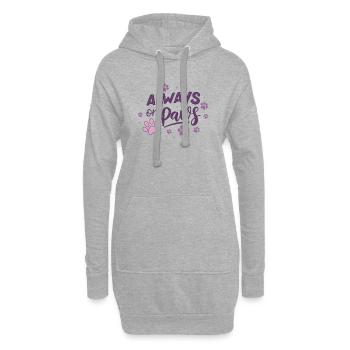 Always on Day Pawprints Violet - Sweat-shirt à capuche long Femme - gris chiné - Devant