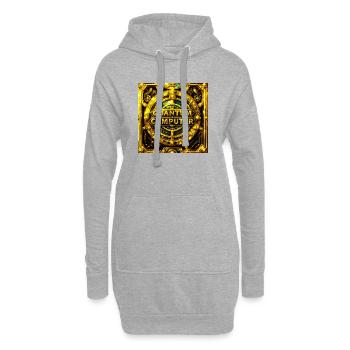 Emblème doré de l’ordinateur quantique - Sweat-shirt à capuche long Femme - gris chiné - Devant