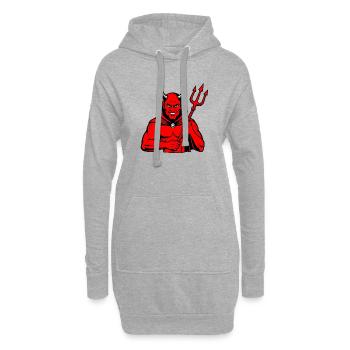 Teufel Dreizack Satan Hölle böse Hörner Grusel  - Hoodie-Kleid - Grau meliert - Vorne