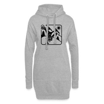 Piste d’équilibre sur les mains de ski drôle - Sweat-shirt à capuche long Femme - gris chiné - Devant