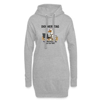 Donnerstag Büroente Meme - Hoodie-Kleid - Grau meliert - Vorne