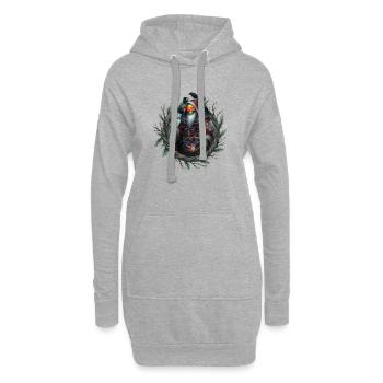Der Schädel des Weihnachtsmanns - Hoodie-Kleid - Grau meliert - Vorne