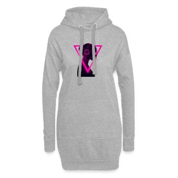 Neonmädchen mit Kopfhörern - Rave Music Vibes - Hoodie-Kleid - Grau meliert - Vorne