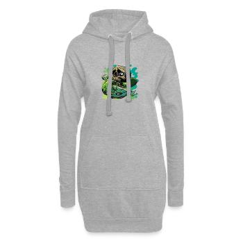 Neon Schlange Schädel - Hoodie-Kleid - Grau meliert - Vorne