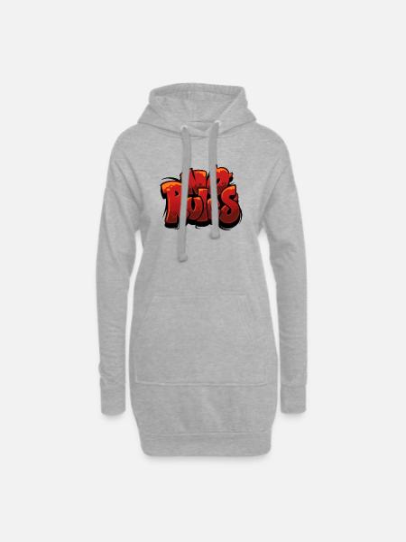 Keine Regeln Graffiti Urban Red - Hoodie-Kleid - Grau meliert