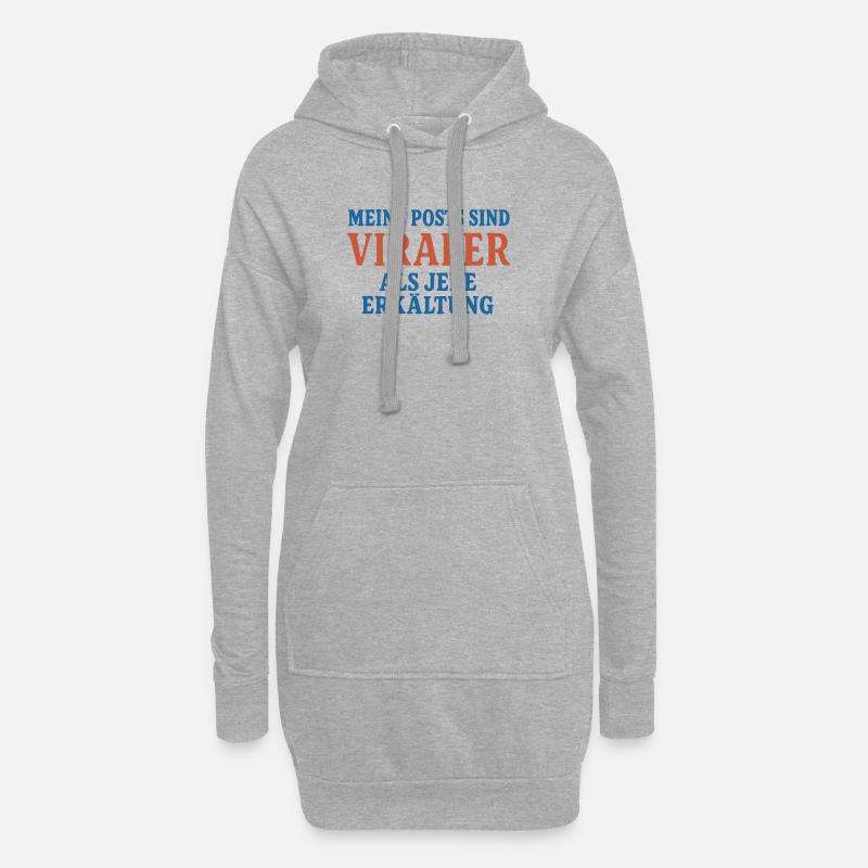 Virale Posts - Hoodie-Kleid - Grau meliert