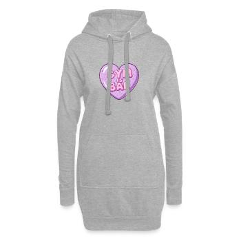 Gym Is Bae Bubble Herz Pastell Cartoon - Hoodie-Kleid - Grau meliert - Vorne