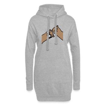 Deux Llamas Marron Alpaga Lunettes de Soleil Curious - Sweat-shirt à capuche long Femme - gris chiné - Devant