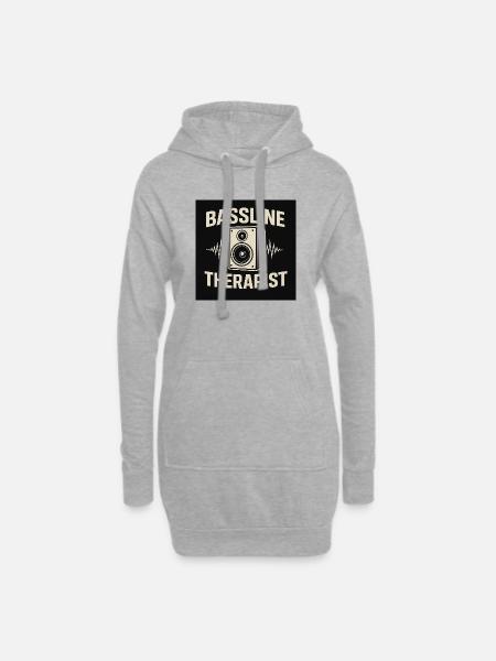 Thérapeute de lignes de basse - Sweat-shirt à capuche long Femme - gris chiné