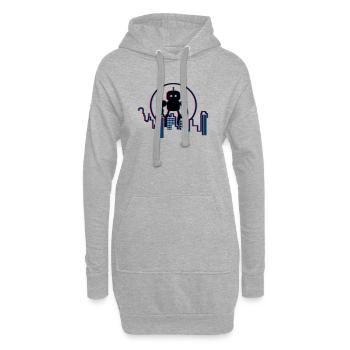 Roboter City Skyline – 3D Sci-Fi Zukunft Design - Hoodie-Kleid - Grau meliert - Vorne