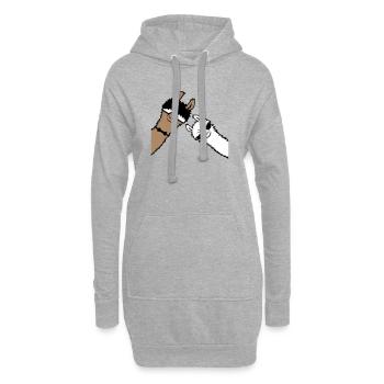 2 Coole Lamas Sonnenbrillen Lustige Nerd Freunde - Hoodie-Kleid - Grau meliert - Vorne