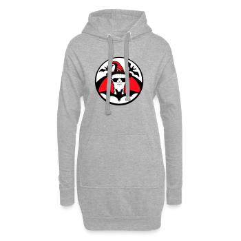 Lama Halloween Sorcière Chapeau Chauve-souris Alpaga Cool Mignon - Sweat-shirt à capuche long Femme - gris chiné - Devant