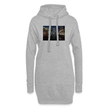 Urbane Reflexion bei Nacht - Hoodie-Kleid - Grau meliert - Vorne