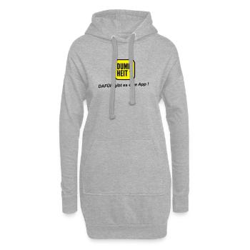 Application stupide - Sweat-shirt à capuche long Femme - gris chiné - Devant