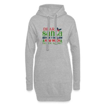 Cher Père Noël avant que j’explique Citation amusante - Sweat-shirt à capuche long Femme - gris chiné - Devant