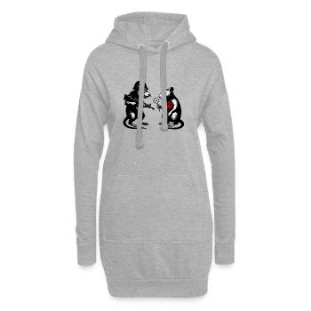 Guerre et Paix | Rats Banksy Street Art Style - Sweat-shirt à capuche long Femme - gris chiné - Devant