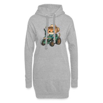 Tracteur agricole Cat - Sweat-shirt à capuche long Femme - gris chiné - Devant