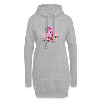 Licorne Anxiété Club Mignon Conception De Dessin Animé - Sweat-shirt à capuche long Femme - gris chiné - Devant