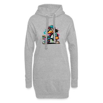 Graffiti Chien Style Skateboard - Sweat-shirt à capuche long Femme - gris chiné - Devant