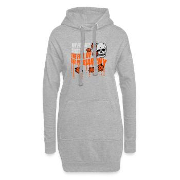 My favorite season is the fall of the patriarchy - Hoodie-Kleid - Grau meliert - Vorne